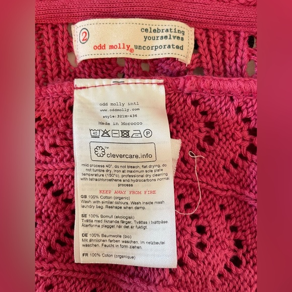 Odd Molly size 2 (AU10) pink 100% cotton lace cardigan - Picture 3 of 3